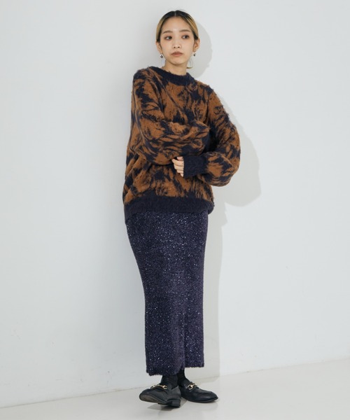 NOMINE(ノミネ)の「【セットアップ対応可】ラメシャギータイトニットスカート(スカート・レディース・ライトグレー/シルバー/ゴールド/パープル・フリー)」の18枚目の写真