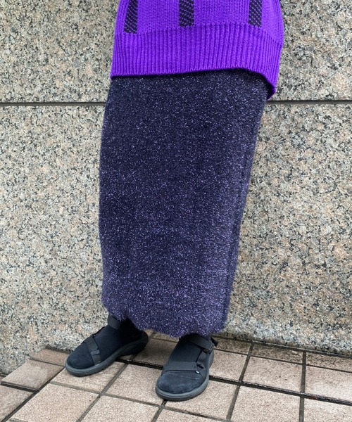 NOMINE(ノミネ)の「【セットアップ対応可】ラメシャギータイトニットスカート(スカート・レディース・ライトグレー/シルバー/ゴールド/パープル・フリー)」の19枚目の写真