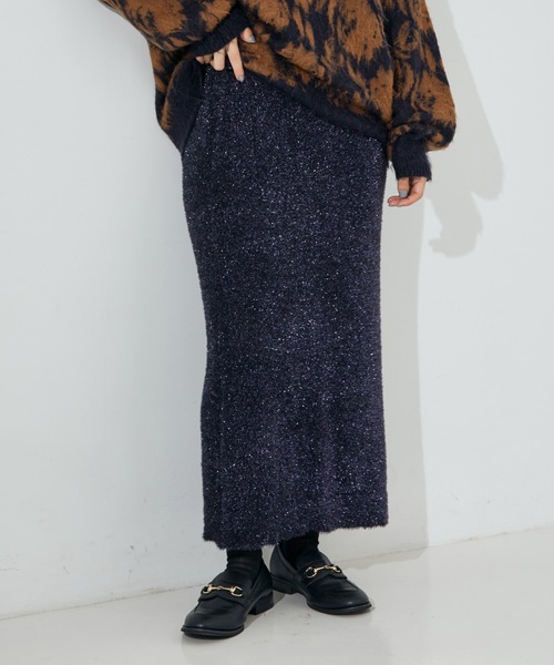 NOMINE(ノミネ)の「【セットアップ対応可】ラメシャギータイトニットスカート(スカート・レディース・ライトグレー/シルバー/ゴールド/パープル・フリー)」の22枚目の写真