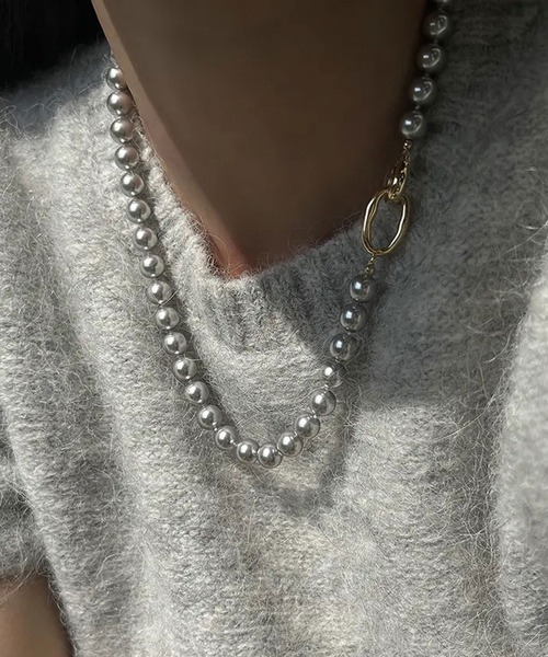 未使用に近い♡エムドットem. パールビッグパールジレ セール】【 ammy. / エイミードット 】 シルバー パール