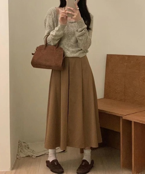 aimoha(アイモハ)の「セットアップ風ニットトップス(ニット/セーター・レディース・チョコ/グレー/ベージュ・FREE)」の8枚目の写真