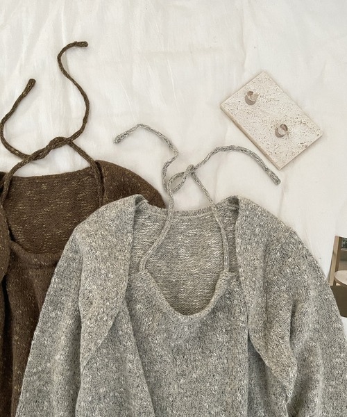 aimoha(アイモハ)の「セットアップ風ニットトップス(ニット/セーター・レディース・チョコ/グレー/ベージュ・FREE)」の15枚目の写真