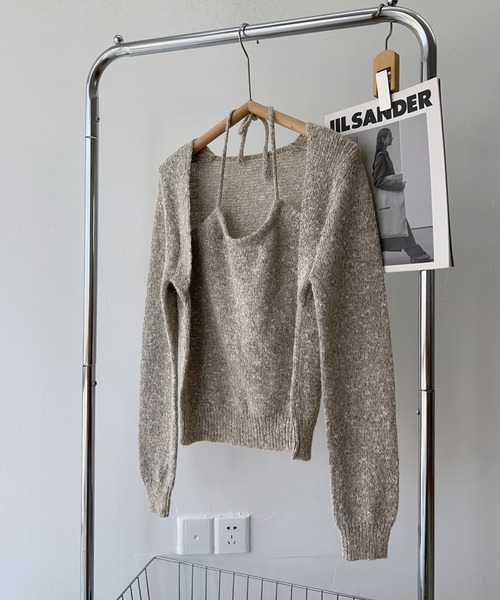 aimoha(アイモハ)の「セットアップ風ニットトップス(ニット/セーター・レディース・チョコ/グレー/ベージュ・FREE)」の16枚目の写真