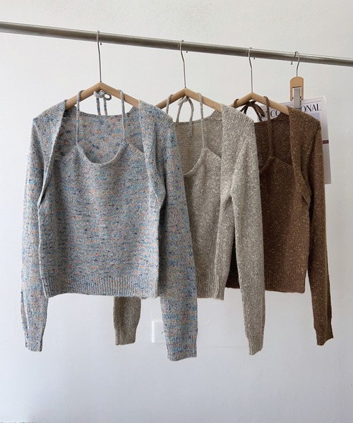 aimoha(アイモハ)の「セットアップ風ニットトップス(ニット/セーター・レディース・チョコ/グレー/ベージュ・FREE)」の19枚目の写真