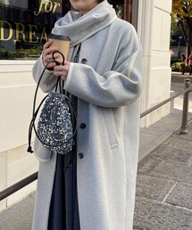 fredy emue | ストール付きノーカラーコート(ノーカラーコート)