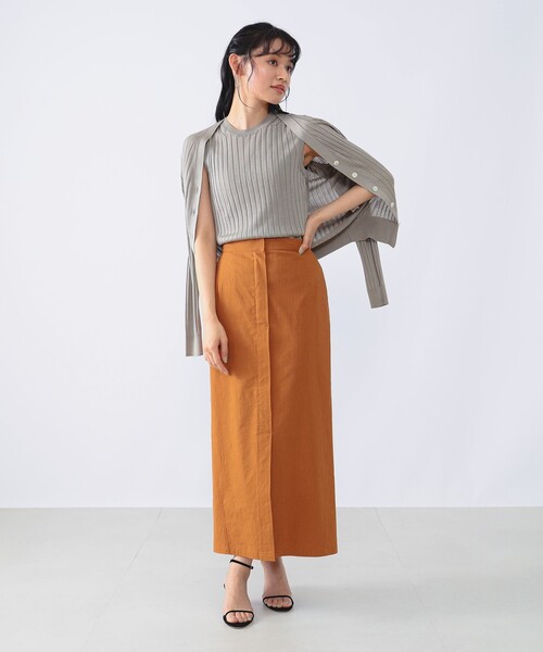 SLOANE（スローン）の「SLOANE × Demi-Luxe BEAMS / 別注 18ゲージ ワイドリブ シルク ノースリーブ ニット（ニット/セーター・レディース・ベージュ/ピンク・1/2）」の9枚目の写真