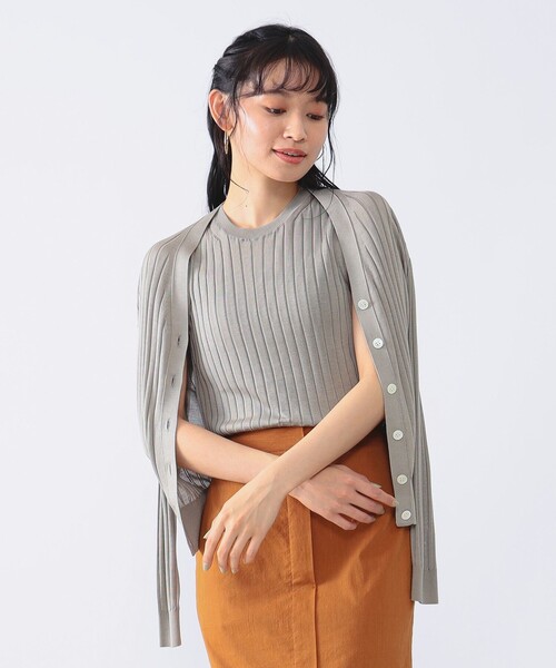 カブ☆新品★SLOANE/スローン　ワイドリブ シルク ノースリーブニット SLOANE（スローン）の「SLOANE / 18G ワイドリブ シルク