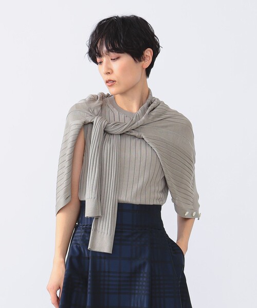 SLOANE（スローン）の「SLOANE × Demi-Luxe BEAMS / 別注 18ゲージ ワイドリブ シルク ノースリーブ ニット（ニット/セーター・レディース・ベージュ/ピンク・1/2）」の15枚目の写真