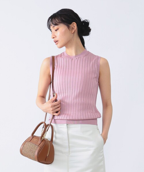 SLOANE（スローン）の「SLOANE × Demi-Luxe BEAMS / 別注 18ゲージ ワイドリブ シルク ノースリーブ ニット（ニット/セーター・レディース・ベージュ/ピンク・1/2）」の19枚目の写真