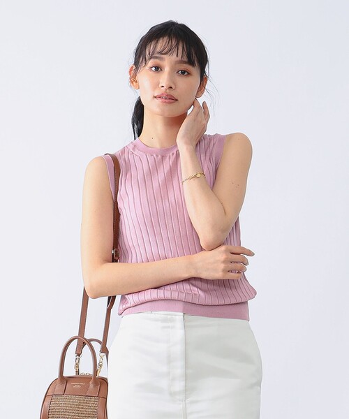 SLOANE（スローン）の「SLOANE × Demi-Luxe BEAMS / 別注 18ゲージ ワイドリブ シルク ノースリーブ ニット（ニット/セーター・レディース・ベージュ/ピンク・1/2）」の20枚目の写真