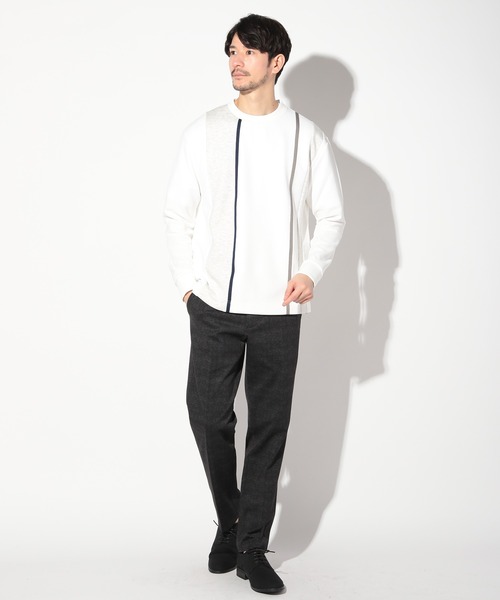 梨地カルゼ×ダンボール切替ロンT MEN'S BIGI｜梨地カルゼ*ダンボール切替ロンT | Rakuten Fashion
