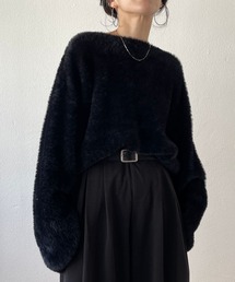 2way shaggy over knit / 前後ツーウェイシャギーオーバーニット