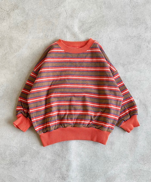 BIG FIELD（ビッグフィールド）の「ボーダースウェット（80～150cm）（スウェット・キッズ・チャコール/レッド/ブルー・150/110/100/95/80/140/90/130/120）」の3枚目の写真