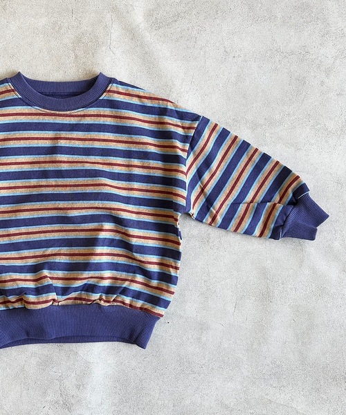 BIG FIELD（ビッグフィールド）の「ボーダースウェット（80～150cm）（スウェット・キッズ・チャコール/レッド/ブルー・150/110/100/95/80/140/90/130/120）」の6枚目の写真