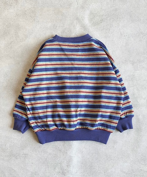 BIG FIELD（ビッグフィールド）の「ボーダースウェット（80～150cm）（スウェット・キッズ・チャコール/レッド/ブルー・150/110/100/95/80/140/90/130/120）」の5枚目の写真