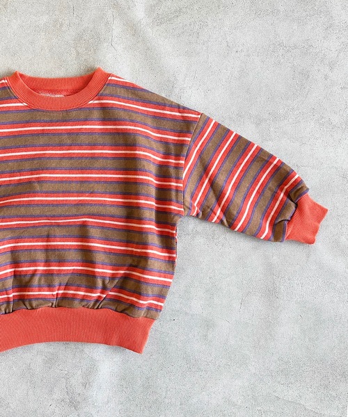 BIG FIELD（ビッグフィールド）の「ボーダースウェット（80～150cm）（スウェット・キッズ・チャコール/レッド/ブルー・150/110/100/95/80/140/90/130/120）」の13枚目の写真