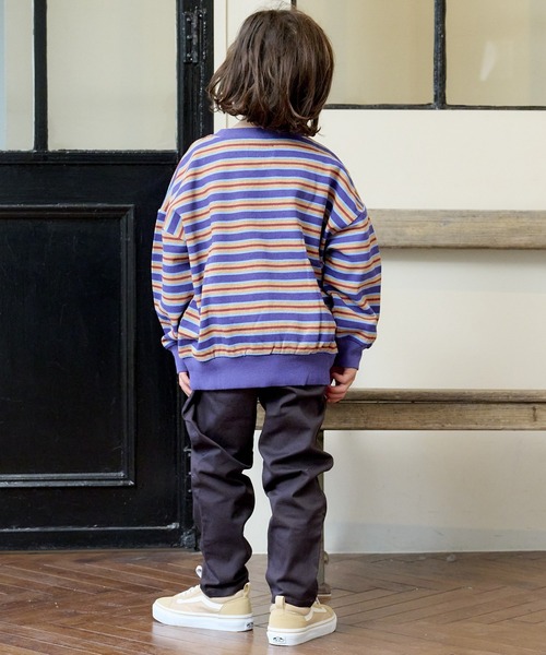 BIG FIELD（ビッグフィールド）の「ボーダースウェット（80～150cm）（スウェット・キッズ・チャコール/レッド/ブルー・150/110/100/95/80/140/90/130/120）」の11枚目の写真