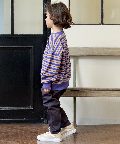 BIG FIELD（ビッグフィールド）の「ボーダースウェット（80～150cm）（スウェット・キッズ・チャコール/レッド/ブルー・150/110/100/95/80/140/90/130/120）」の10枚目の写真