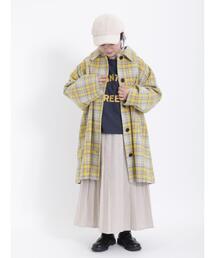 Samansa Mos2 | 起毛チェックステンカラーコート(ステンカラーコート)