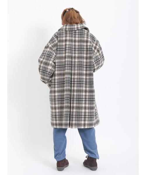 Samansa Mos2（サマンサ モスモス）の「起毛チェックステンカラーコート（ステンカラーコート・レディース・イエロー/グレー・F）」の9枚目の写真