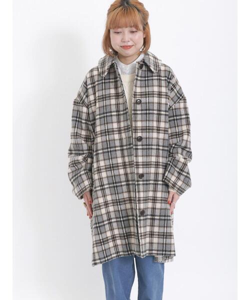 Samansa Mos2（サマンサ モスモス）の「起毛チェックステンカラー