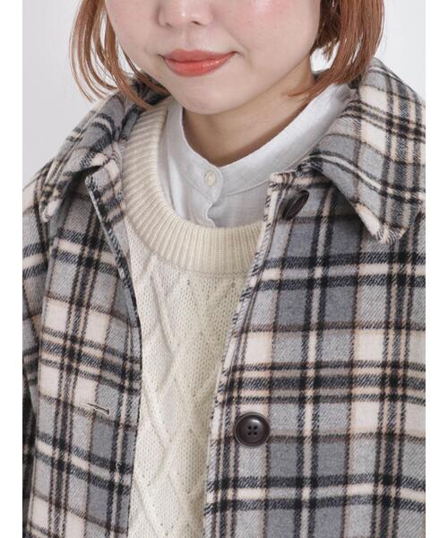 Samansa Mos2（サマンサ モスモス）の「起毛チェックステンカラーコート（ステンカラーコート・レディース・イエロー/グレー・F）」の14枚目の写真