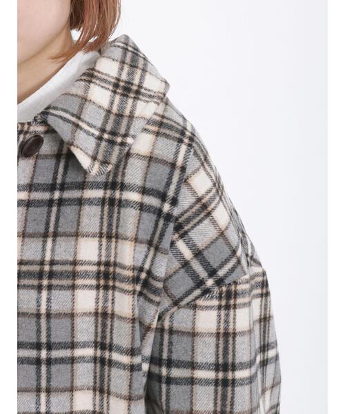Samansa Mos2（サマンサ モスモス）の「起毛チェックステンカラーコート（ステンカラーコート・レディース・イエロー/グレー・F）」の15枚目の写真