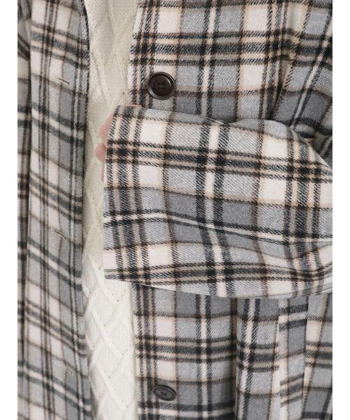 Samansa Mos2（サマンサ モスモス）の「起毛チェックステンカラーコート（ステンカラーコート・レディース・イエロー/グレー・F）」の16枚目の写真