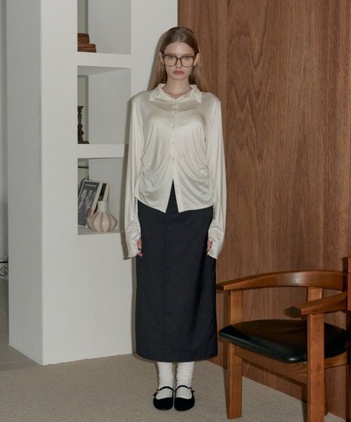 GIUNON（ジウノン）の「stretch shaggy shirts / ストレッチシャギーシャツ（シャツ/ブラウス・レディース・アイボリー・FREE）」の8枚目の写真