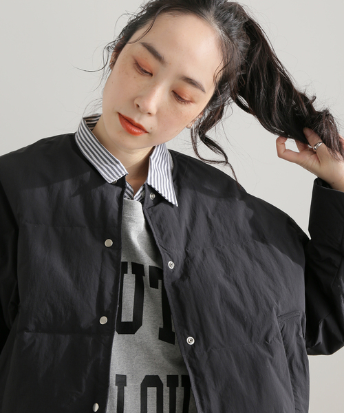 JOURNAL STANDARD(ジャーナルスタンダード)の「ナイロンタフタダウンノーカラーコート(ダウンジャケット/コート・レディース・ブラック/ブラウン・38/36)」の5枚目の写真