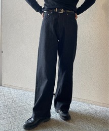 y/m by れぽすけ | ワイドストレートデニム(デニムパンツ)
