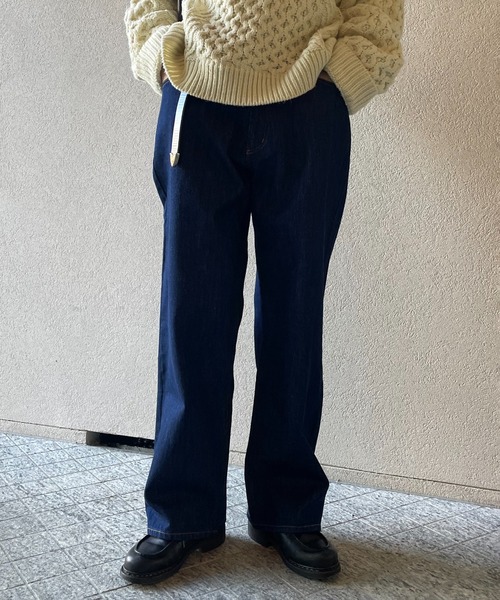 y/m by れぽすけ（イムバイレポスケ）の「ワイドストレートデニム（デニムパンツ・メンズ・ブラック/インディゴブルー・XL/M/S/L/XS）」の4枚目の写真
