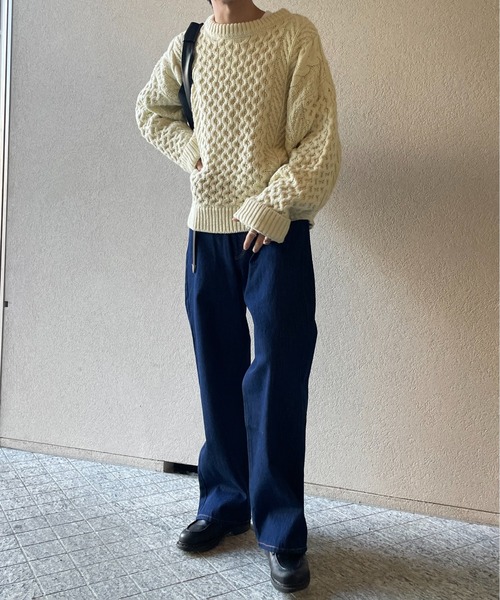 y/m by れぽすけ（イムバイレポスケ）の「ワイドストレートデニム（デニムパンツ・メンズ・ブラック/インディゴブルー・XL/M/S/L/XS）」の10枚目の写真