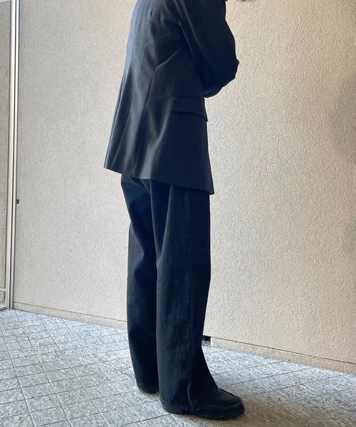 y/m by れぽすけ（イムバイレポスケ）の「ワイドストレートデニム（デニムパンツ・メンズ・ブラック/インディゴブルー・XL/M/S/L/XS）」の11枚目の写真