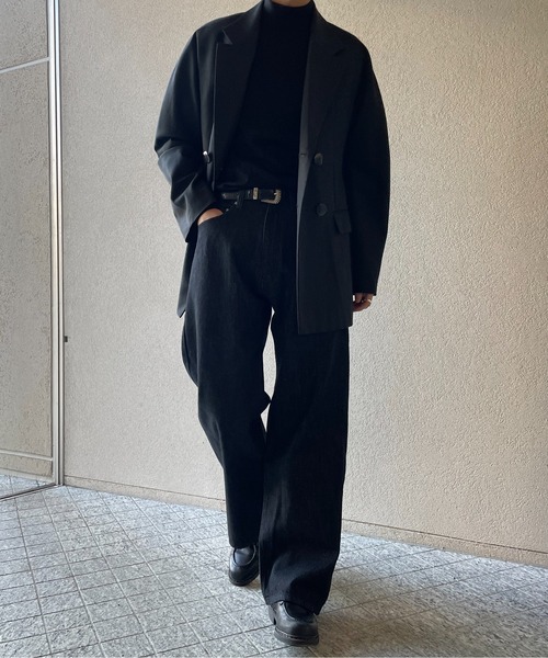 y/m by れぽすけ（イムバイレポスケ）の「ワイドストレートデニム（デニムパンツ・メンズ・ブラック/インディゴブルー・XL/M/S/L/XS）」の12枚目の写真