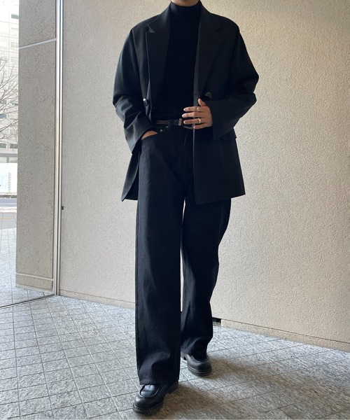 y/m by れぽすけ（イムバイレポスケ）の「ワイドストレートデニム（デニムパンツ・メンズ・ブラック/インディゴブルー・XL/M/S/L/XS）」の13枚目の写真