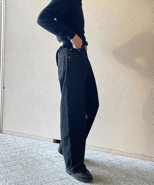y/m by れぽすけ（イムバイレポスケ）の「ワイドストレートデニム（デニムパンツ・メンズ・ブラック/インディゴブルー・XL/M/S/L/XS）」の14枚目の写真