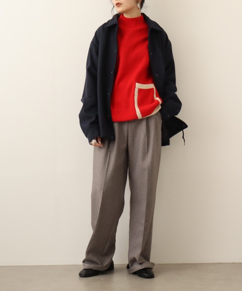 A.N.L(エーエヌエル レーベル)の「A.N.L 鹿の子編み配色ニット(ニット/セーター・レディース・アイボリー/ブラウン/ブルー/レッド・38)」の17枚目の写真
