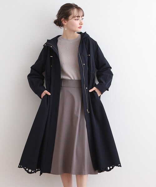 couture brooch（クチュールブローチ）の「◆【オトナの上品ロングマンパ】スカラ刺繍/愛されロングマウンテンパーカ（その他アウター・レディース・ネイビー/ナチュラル・42/38/40/36）」の3枚目の写真