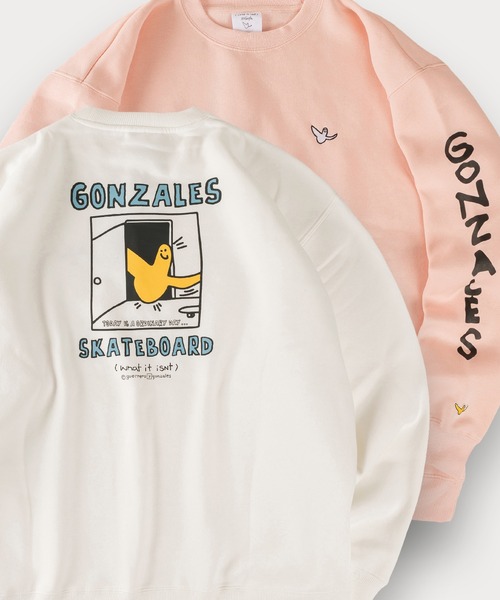 Mark Gonzales（マーク・ゴンザレス）の「【90】【Mark Gonzales / マーク ゴンザレス】別注 ハートモチーフ バックプリント 裏起毛 スウェット ユニセックス（スウェット・レディース・ブルー/イエロー/レッド/ホワイト/ピンク/グリーン系その他/グリーン系その他2/ブルー系その他/ピンク系その他2/ホワイト系その他/ブルー系その他2/イエロー系その他/ピンク系その他/ホワイト系その他2/イエロー系その他2/ライトグレー系1/ホワイト系/ホワイト系1/ブラック系/ブラック系1/ライトグレー系・L/M/XL）」の3枚目の写真