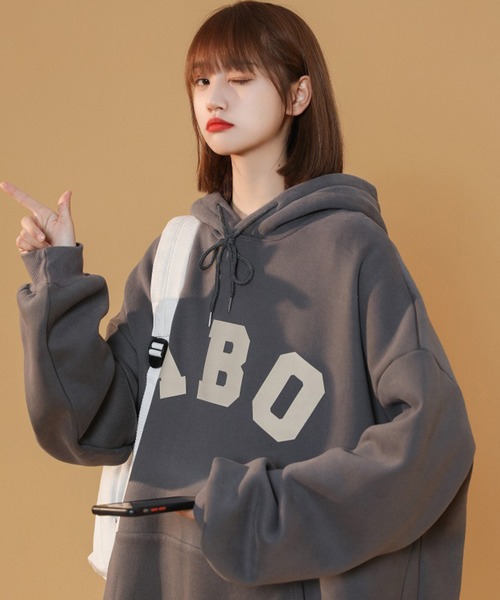 SHEPP(シープ)の「バックナンバリング オーバーサイズパーカー(パーカー・レディース・アイボリー/グレー/ブラック・M/XXX-LARGE/XL)」の14枚目の写真
