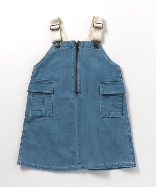 apres les cours(アプレレクール)の「ハートあきカーゴジャンスカ(ジャンパースカート・キッズ・カーキ/インディゴブルー・140/80/90/110/100/120/130)」の15枚目の写真