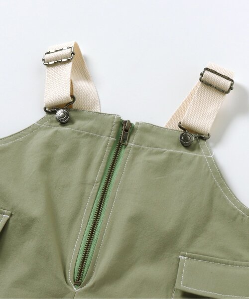 apres les cours(アプレレクール)の「ハートあきカーゴジャンスカ(ジャンパースカート・キッズ・カーキ/インディゴブルー・140/80/90/110/100/120/130)」の6枚目の写真