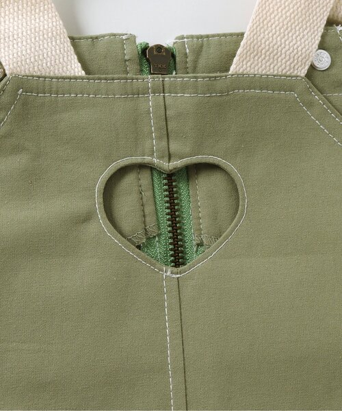 apres les cours(アプレレクール)の「ハートあきカーゴジャンスカ(ジャンパースカート・キッズ・カーキ/インディゴブルー・140/80/90/110/100/120/130)」の8枚目の写真