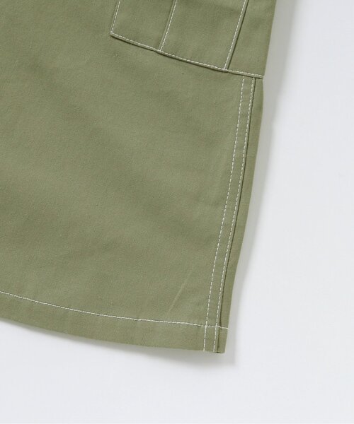 apres les cours(アプレレクール)の「ハートあきカーゴジャンスカ(ジャンパースカート・キッズ・カーキ/インディゴブルー・140/80/90/110/100/120/130)」の11枚目の写真