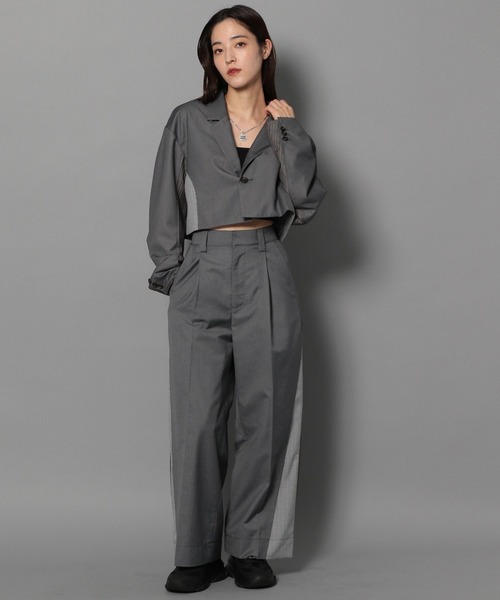 Anui(アニュイ)の「【UNISEX/2サイズ展開】サイドストライプスラックス(スラックス・レディース・グレー/ブラック・SMALL/MEDIUM)」の11枚目の写真