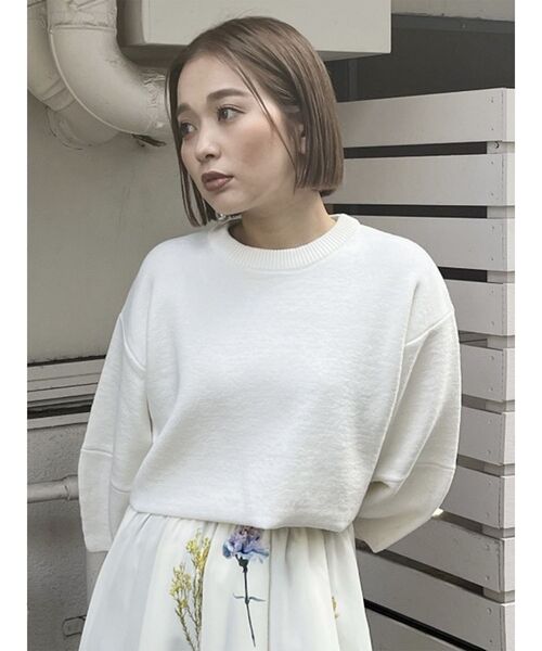 MURUA（ムルーア）の「ミラノリブボリュームスリーブニット（ニット/セーター・レディース・ホワイト/ブラック/ブルー・FREE）」の10枚目の写真