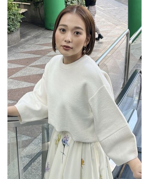 MURUA（ムルーア）の「ミラノリブボリュームスリーブニット（ニット/セーター・レディース・ホワイト/ブラック/ブルー・FREE）」の11枚目の写真