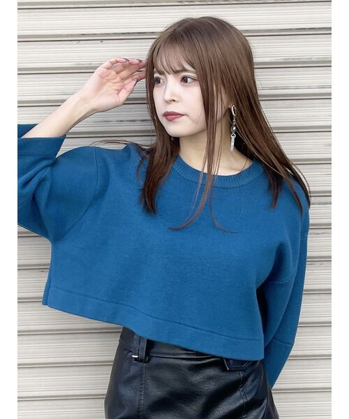 MURUA（ムルーア）の「ミラノリブボリュームスリーブニット（ニット/セーター・レディース・ホワイト/ブラック/ブルー・FREE）」の14枚目の写真