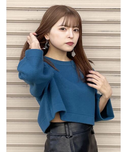 MURUA（ムルーア）の「ミラノリブボリュームスリーブニット（ニット/セーター・レディース・ホワイト/ブラック/ブルー・FREE）」の17枚目の写真